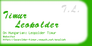 timur leopolder business card
